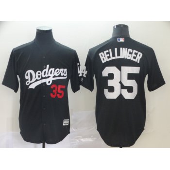 Men's Los Angeles Dodgers 35 Cody Bellinger Black Turn Back The Clock Cool Base Jersey