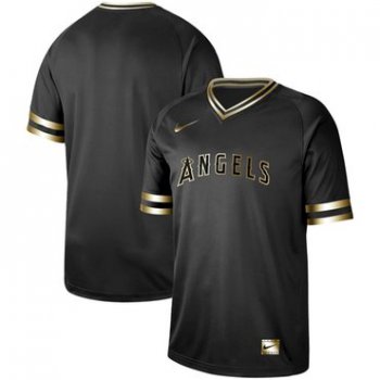 Angels of Anaheim Blank Black Gold Authentic Stitched Baseball Jersey