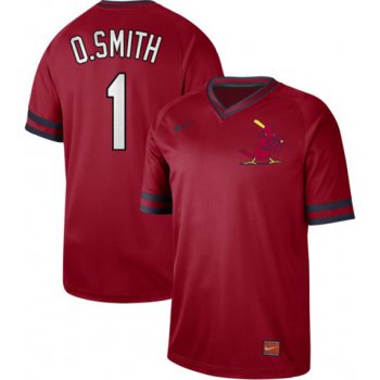 Cardinals #1 Ozzie Smith Red Authentic Cooperstown Collection Stitched Baseball Jersey