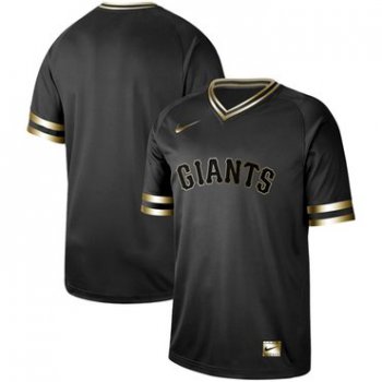 Giants Blank Black Gold Authentic Stitched Baseball Jersey