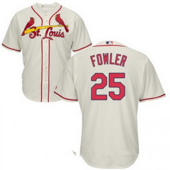 Men's St. Louis Cardinals #25 Dexter Fowler Cream Stitched MLB Majestic Cool Base Jersey