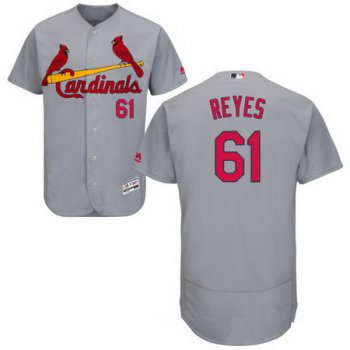 Men's St. Louis Cardinals #61 Alex Reyes Gray Road Stitched MLB Majestic Flex Base Jersey