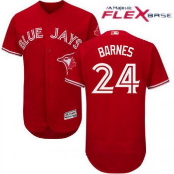 Men's Toronto Blue Jays #24 Danny Barnes Red Stitched MLB 2017 Majestic Flex Base Jersey