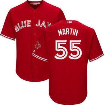Men's Toronto Blue Jays #55 Russell Martin Red Stitched MLB 2017 Majestic Cool Base Jersey