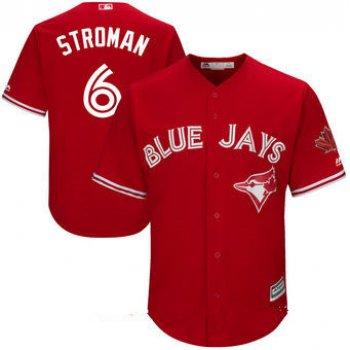 Men's Toronto Blue Jays #6 Marcus Stroman Red Stitched MLB 2017 Majestic Cool Base Jersey