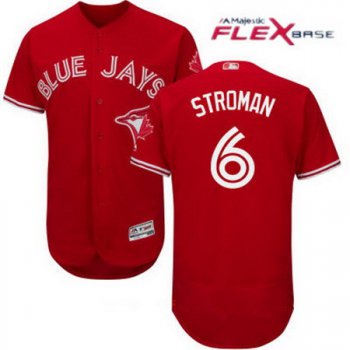 Men's Toronto Blue Jays #6 Marcus Stroman Red Stitched MLB 2017 Majestic Flex Base Jersey