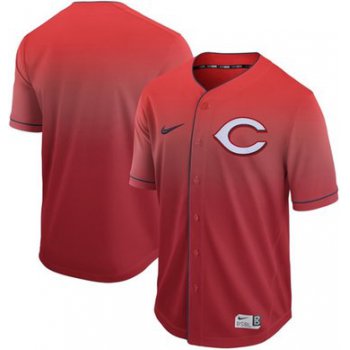 Reds Blank Red Fade Authentic Stitched Baseball Jersey
