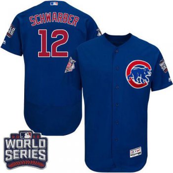 Cubs #12 Kyle Schwarber Blue Flexbase Authentic Collection 2016 World Series Bound Stitched MLB Jersey