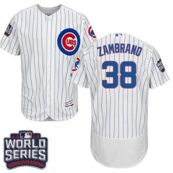 Cubs #38 Carlos Zambrano White Flexbase Authentic Collection 2016 World Series Bound Stitched MLB Jersey