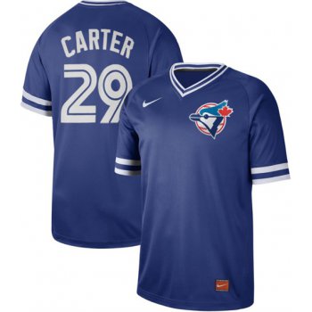 Blue Jays #29 Joe Carter Royal Authentic Cooperstown Collection Stitched Baseball Jersey