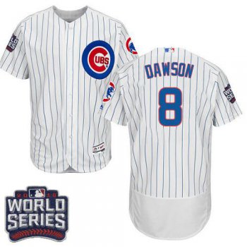 Cubs #8 Andre Dawson White Flexbase Authentic Collection 2016 World Series Bound Stitched MLB Jersey