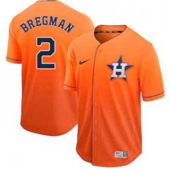 Men's Houston Astros 2 Alex Bregman Orange Drift Fashion Jersey
