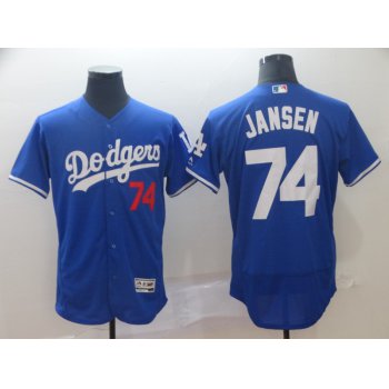 Men's Los Angeles Dodgers 74 Kenley Jansen Royal Flexbase Jersey