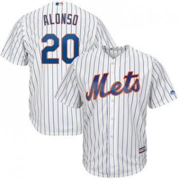 Men's New York Mets 20 Pete Alonso White Cool Base Jersey