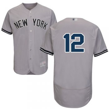Men's New York Yankees #12 Troy Tulowitzki Grey Flexbase Authentic Collection Stitched Baseball Jersey