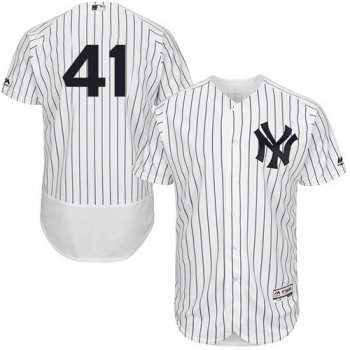 Men's New York Yankees #41 Miguel Andujar White Strip Flexbase Authentic Collection Stitched Baseball Jersey