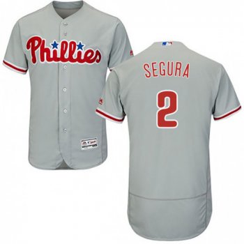Men's Philadelphia Phillies #2 Jean Segura Gray Flex Base Jersey
