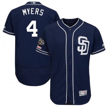 Men's San Diego Padres 4 Wil Meyers Navy 50th Anniversary and 150th Patch FlexBase Jersey