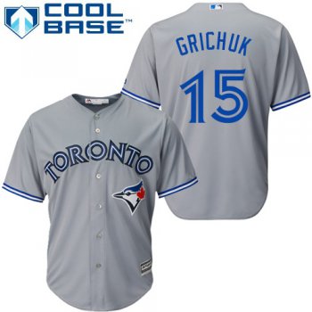 Men's Toronto Blue Jays #15 Randal Grichuk Grey New Cool Base Stitched Baseball Jersey
