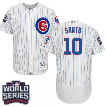 Cubs #10 Ron Santo White Flexbase Authentic Collection 2016 World Series Bound Stitched MLB Jersey