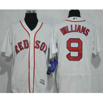 Men's Boston Red Sox #9 Ted Williams Retired White Stitched MLB 2016 Majestic Flex Base Jersey