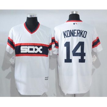 Men's Chicago White Sox #14 Paul Konerko Retired White Pullover Stitched MLB Majestic Cool Base Jersey
