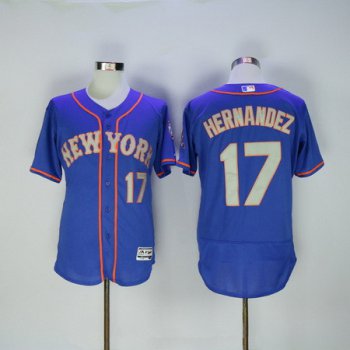 Men's New York Mets #17 Keith Hernandez Retired Blue With Gray 2016 Flexbase Majestic Baseball Jersey
