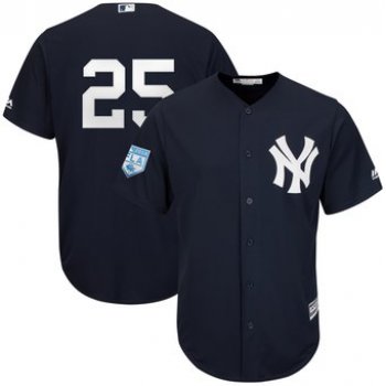 Men's New York Yankees 25 Gleyber Torres Majestic Navy 2019 Spring Training Cool Base Player Jersey