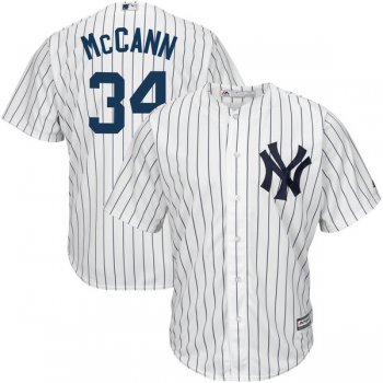 Men's New York Yankees #34 Brian McCann White Home Stitched MLB Majestic Cool Base Jersey