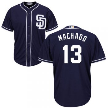Men's San Diego Padres #13 Manny Machado Navy Blue New Cool Base Stitched Baseball Jersey