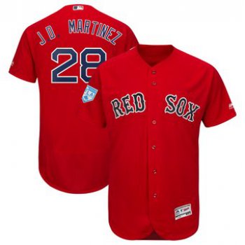 Men's Boston Red Sox 28 J.D. Martinez Majestic Scarlet 2019 Spring Training Flex Base Player Jersey