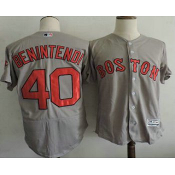 Men's Boston Red Sox #40 Andrew Benintendi Gray Road Stitched MLB 2016 Majestic Flex Base Jersey