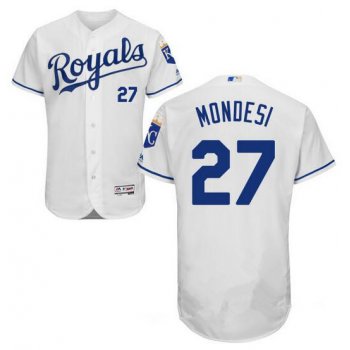 Men's Kansas City Royals #27 Raul A. Mondesi White Home Stitched MLB Majestic Cool Base Jersey