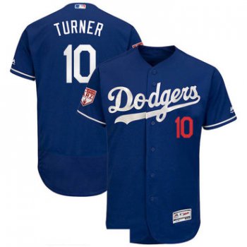 Men's Los Angeles Dodgers 10 Justin Turner Royal 2019 Spring Training Flexbase Jersey