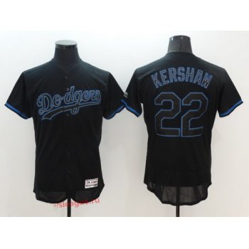 Men's Los Angeles Dodgers #22 Clayton Kershaw Lights Out Black Fashion 2016 Flex Base Majestic Stitched MLB Jersey