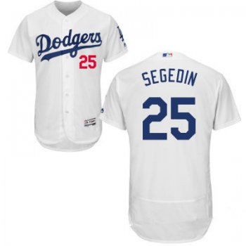 Men's Los Angeles Dodgers #25 Rob Segedin White Home Stitched MLB 2016 Majestic Flex Base Jersey