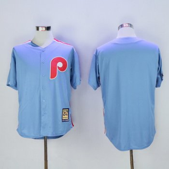 Men's Philadelphia Phillies Blank Light Blue Majestic Cool Base Cooperstown Collection Jersey