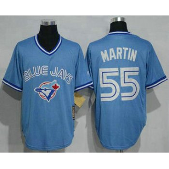 Men's Toronto Blue Jays #55 Russell Martin Light Blue Pullover Majestic Cool Base Cooperstown Collection Jersey