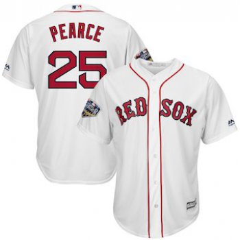 Men's Boston Red Sox #25 Steve Pearce Majestic White 2018 World Series Cool Base Player Jersey