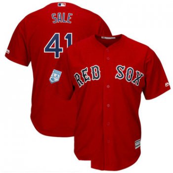 Men's Boston Red Sox 41 Chris Sale Red 2019 Spring Training Cool Base Jersey
