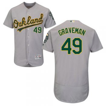 Oakland Athletics 49 Kendall Graveman Grey Flexbase Authentic Collection Stitched Baseball Jersey