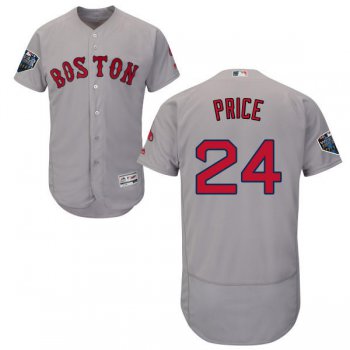 Red Sox #24 David Price Grey Flexbase Authentic Collection 2018 World Series Stitched MLB Jersey