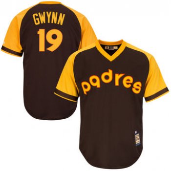San Diego Padres 19 Tony Gwynn Majestic Brown Alternate Cool Base Cooperstown Collection Player Jersey