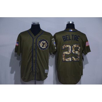 Men's Texas Rangers #29 Adrian Beltre Green Salute to Service Cool Base Stitched MLB Jersey