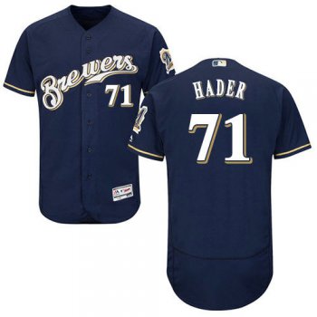 Milwaukee Brewers 71 Josh Hader Navy Blue Flexbase Authentic Collection Stitched Baseball Jersey