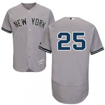 New York Yankees 25 Gleyber Torres Grey Flexbase Authentic Collection Stitched Baseball Jersey