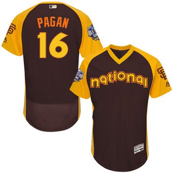 Angel Pagan Brown 2016 All-Star Jersey - Men's National League San Francisco Giants #16 Flex Base Majestic MLB Collection Jersey
