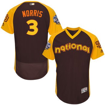 Derek Norris Brown 2016 All-Star Jersey - Men's National League San Diego Padres #3 Flex Base Majestic MLB Collection Jersey