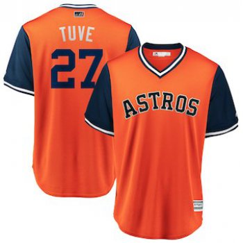 Men's Houston Astros 27 Jose Altuve Tuve Majestic Orange 2018 Players' Weekend Cool Base Jersey