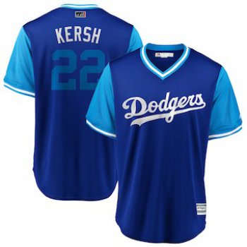 Men's Los Angeles Dodgers 22 Clayton Kershaw Kersh Majestic Royal 2018 Players' Weekend Cool Base Jersey